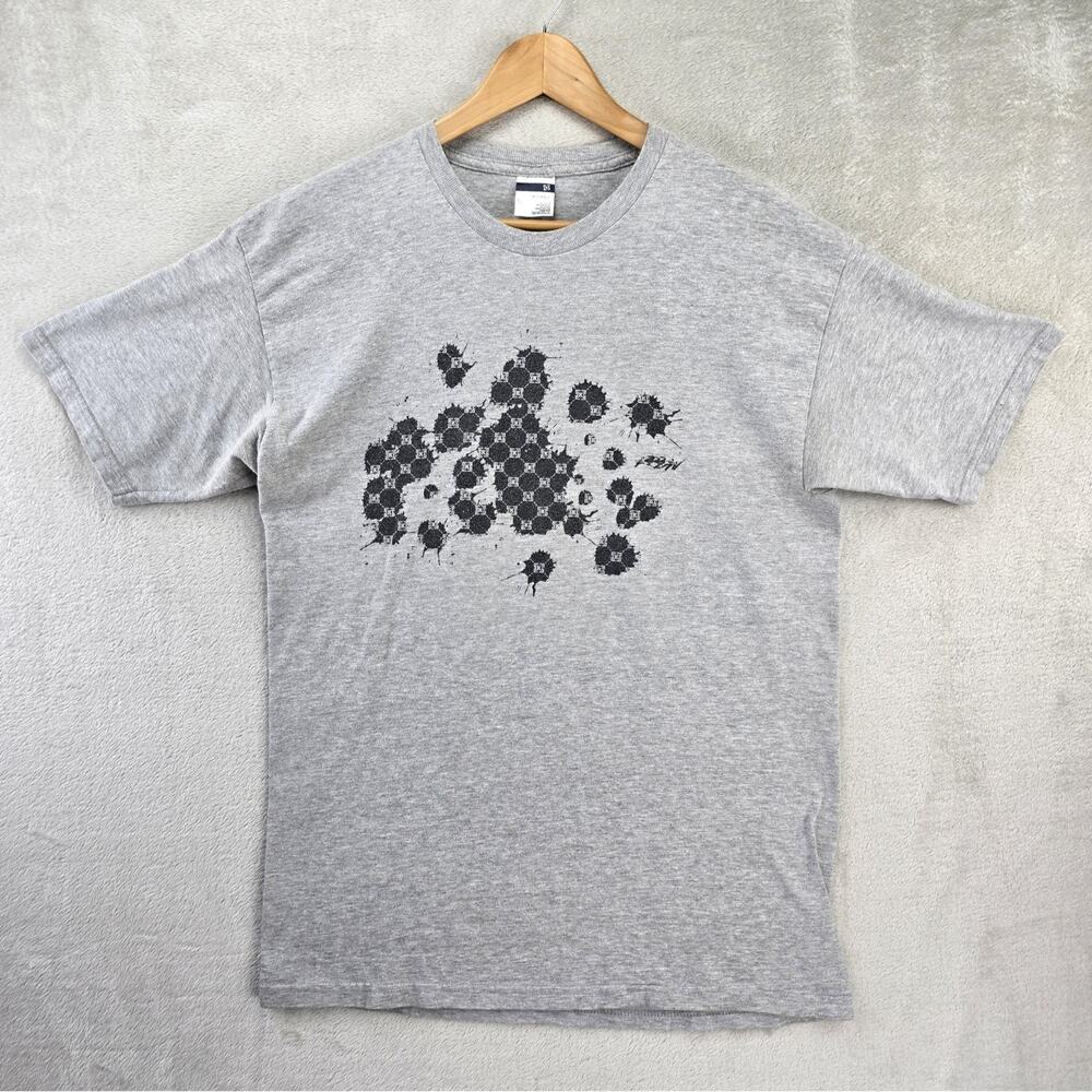 Vintage Krew Paint Splatter Shirt Mens Large 90s Y2K Streetwear Skater Kr3w